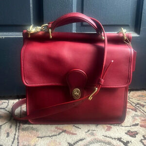 Coach Vintage Willis Crossbody Bag Red rare! 9927